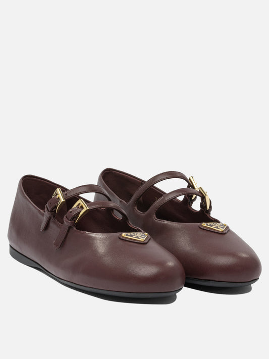 Mary Jane ballet flats 100% lamb leather - 100% rubber  Bordeaux - Prada Women | PLP | VIETTI Online Store | 2
