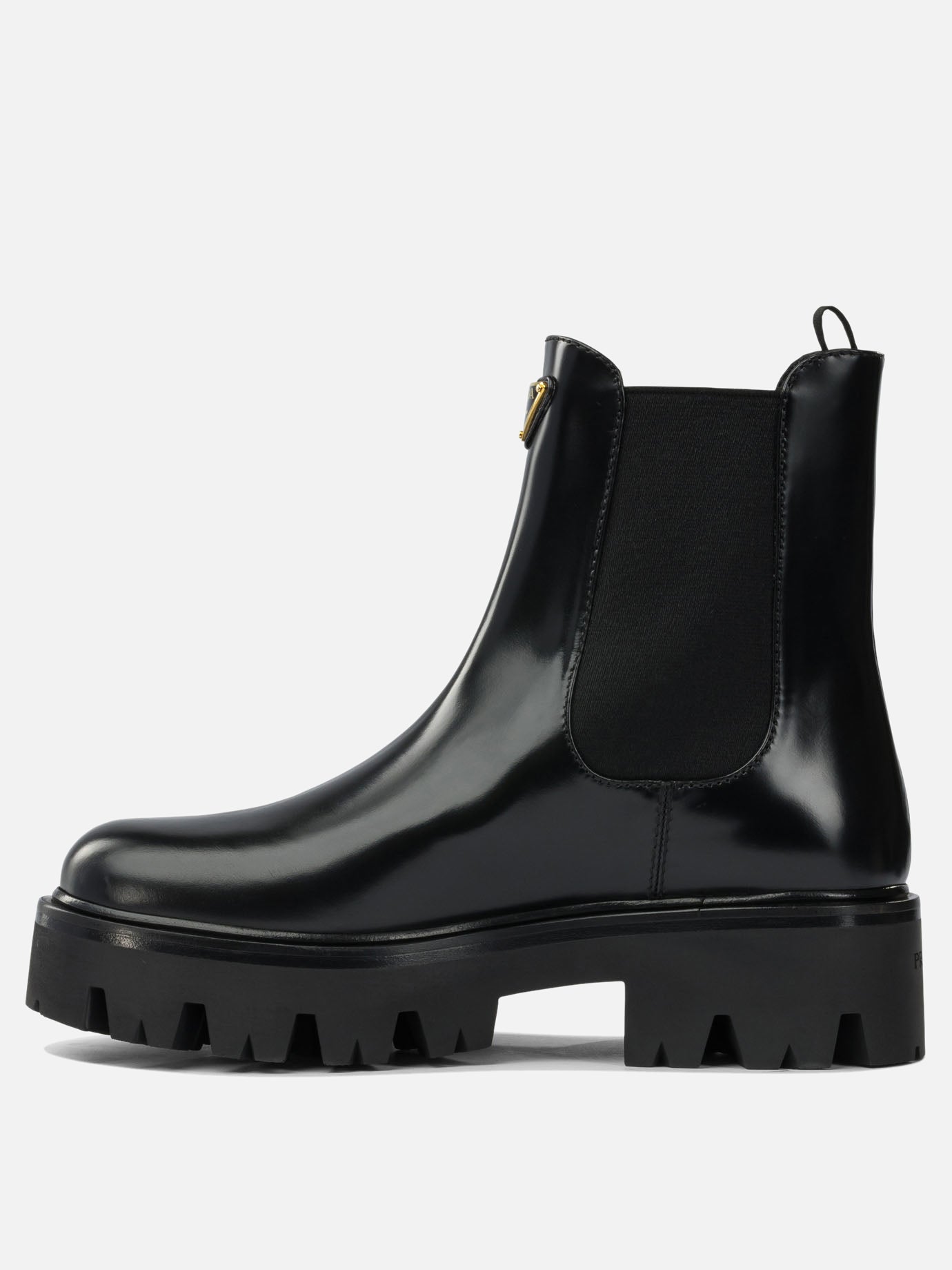 Pull-on boots 100% calf leather - 74% polyester 26% elastane  Black - Prada Women | PDP | VIETTI Online Store | thumbnail_3