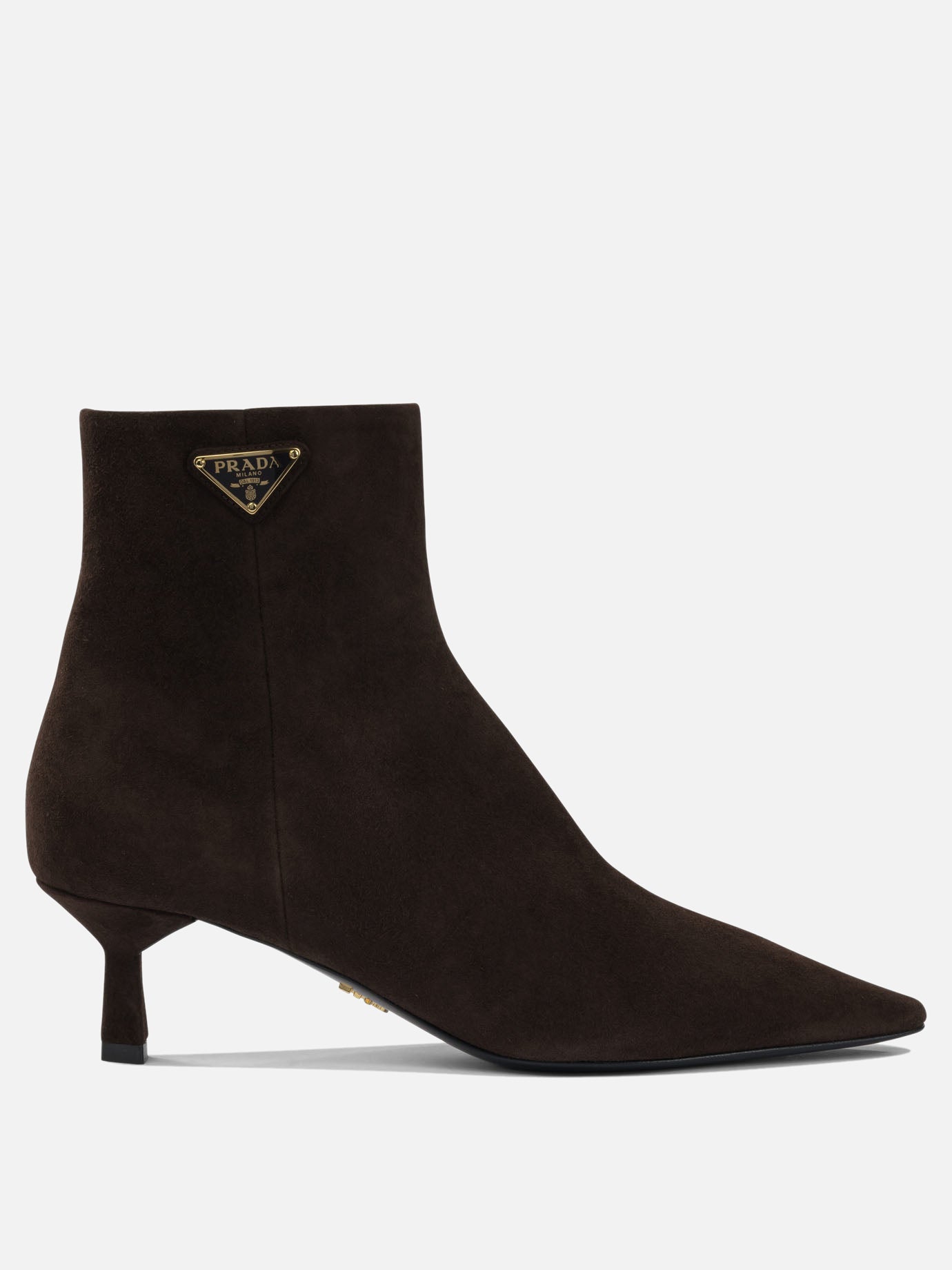 Zipped boots 100% suede - 100% leather  Brown - Prada Women | PDP | VIETTI Online Store | Zoom-Modal
