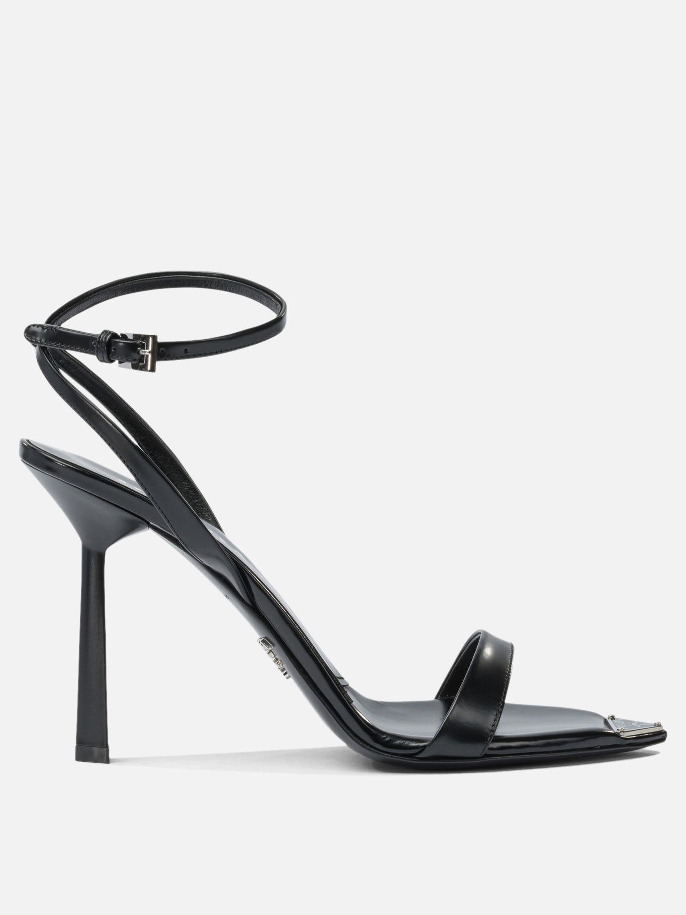 Heeled sandals 100% calf leather - 100% leather  Black - Prada Women | PDP | VIETTI Online Store | thumbnail