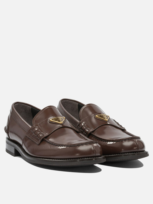 Prada Brushed leather loafers 10061173_6 Brown 2