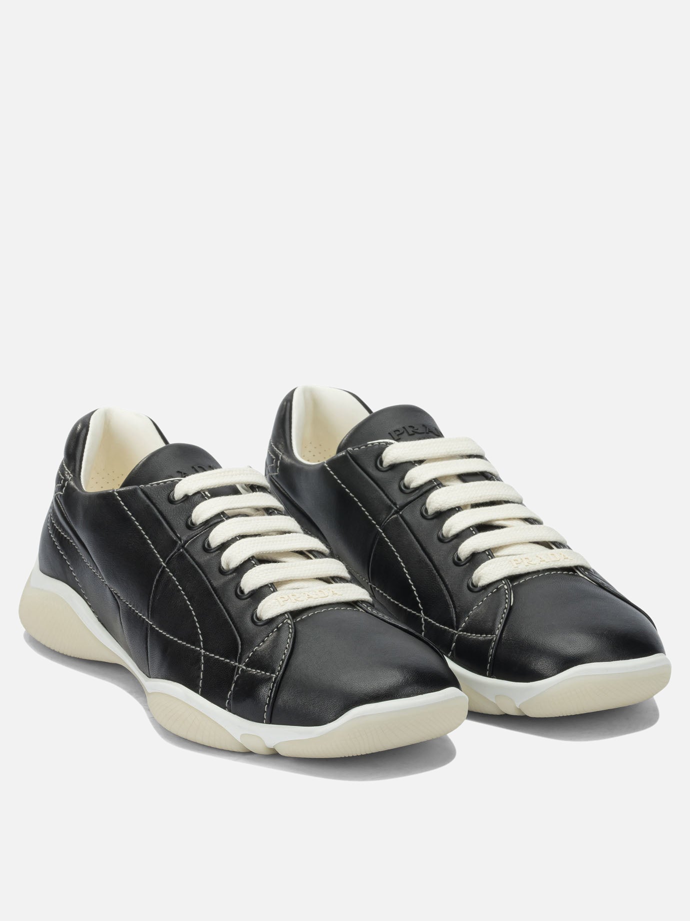 Low top sneakers 100% lamb leather - 100% rubber  Black - Prada Men | PDP | VIETTI Online Store | Zoom-Modal
