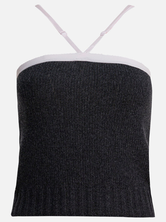 Crop tops Solid colour  Grey - Prada Women | PLP | VIETTI Online Store 
