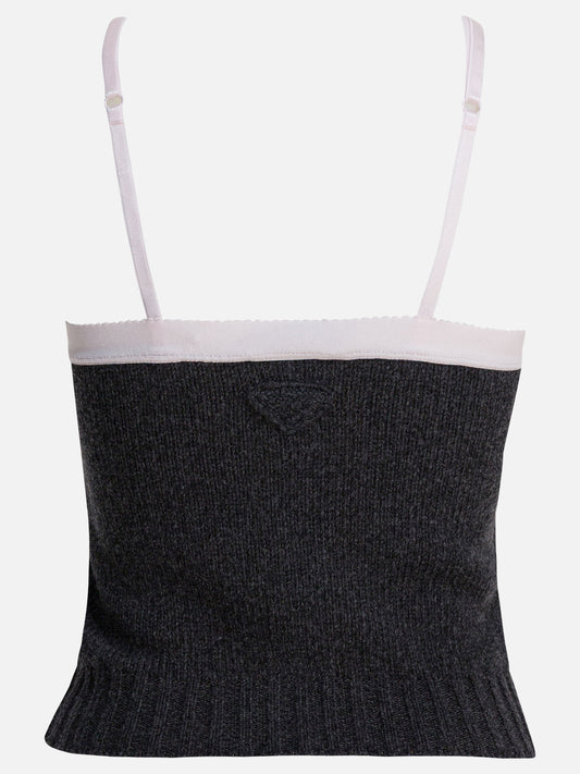 Crop tops Solid colour  Grey - Prada Women | PLP | VIETTI Online Store | 2
