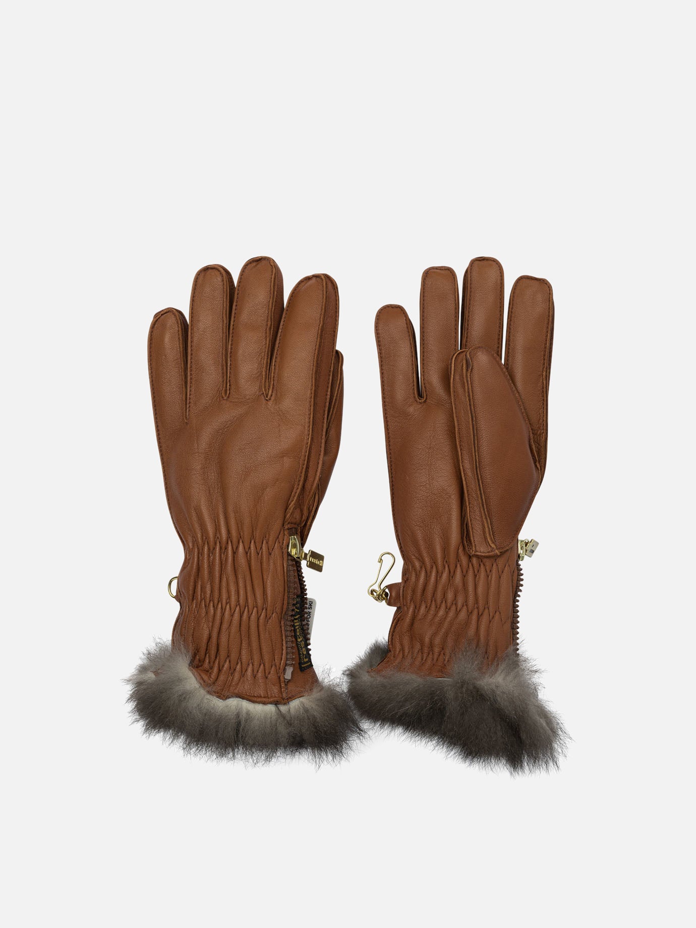 Sport gloves 100% leather  Brown - Restelli Women | PDP | VIETTI Online Store | Zoom-Modal
