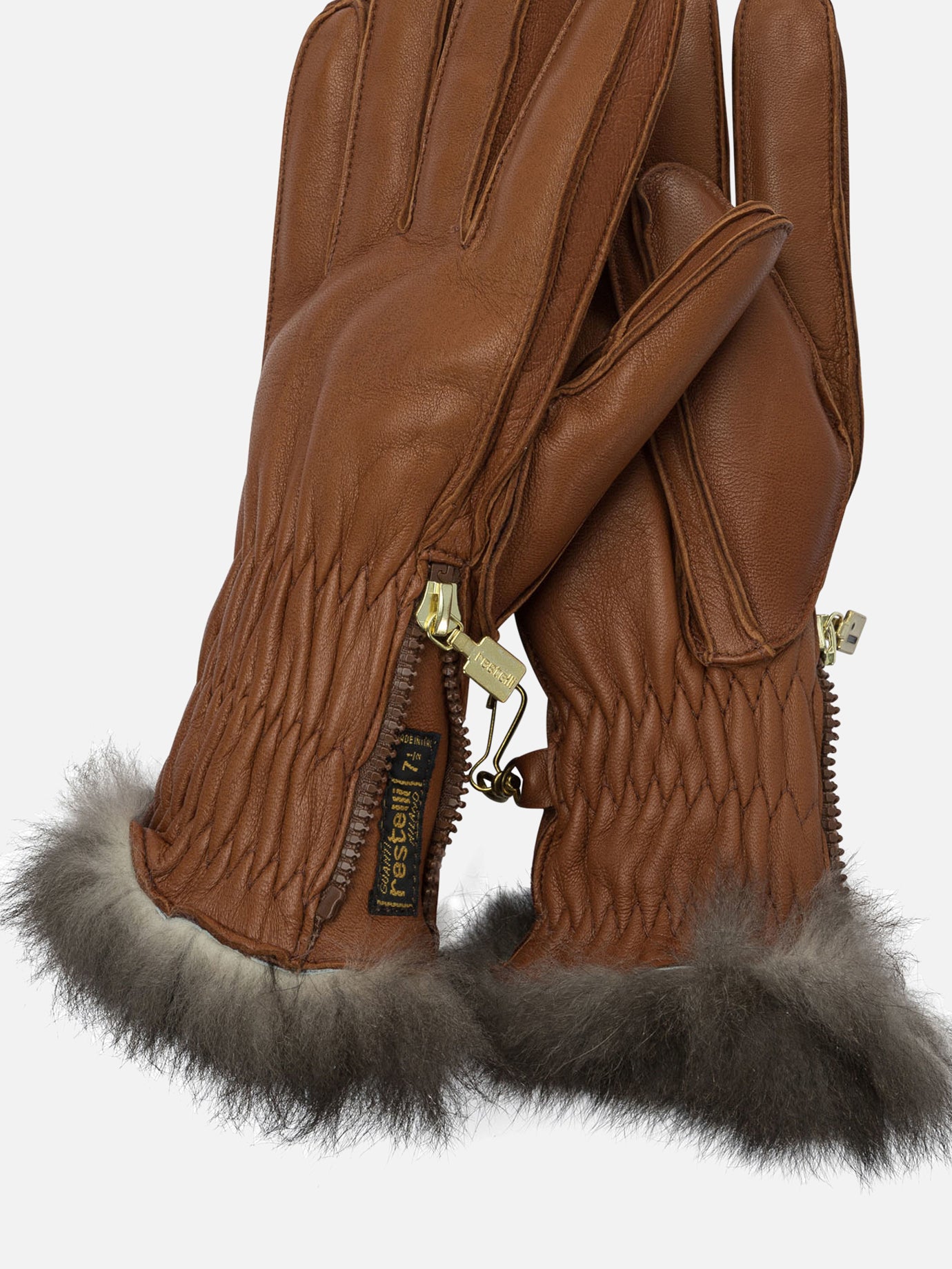 Sport gloves 100% leather  Brown - Restelli Women | PDP | VIETTI Online Store | thumbnail_2