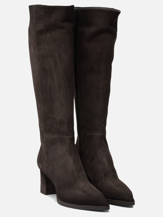 Knee-high 100% suede - 100% leather  Brown - Santoni Women | PLP | VIETTI Online Store | 2
