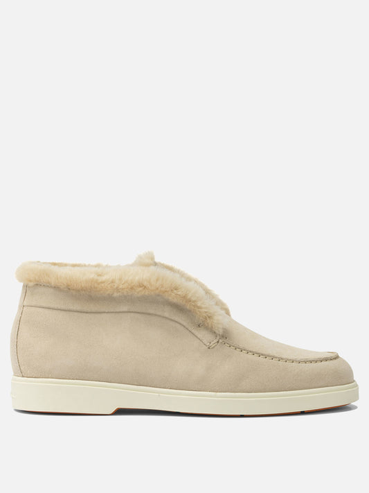 Loafers 100% calf leather - 100% rubber  Beige - Santoni Women | PLP | VIETTI Online Store 
