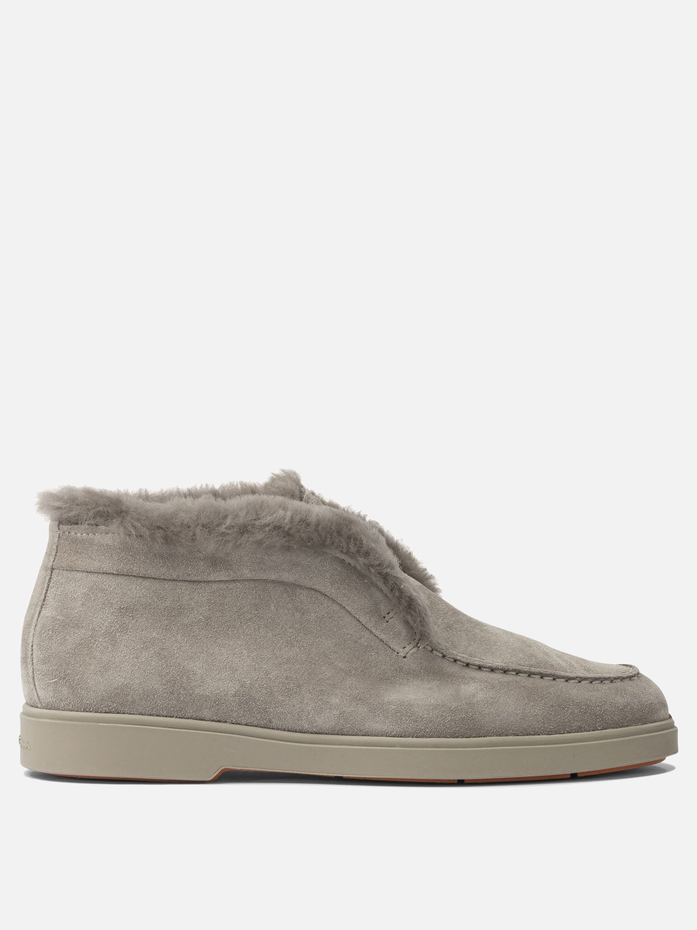 Loafers 100% calf leather - 100% rubber  Grey - Santoni Women | PDP | VIETTI Online Store | thumbnail