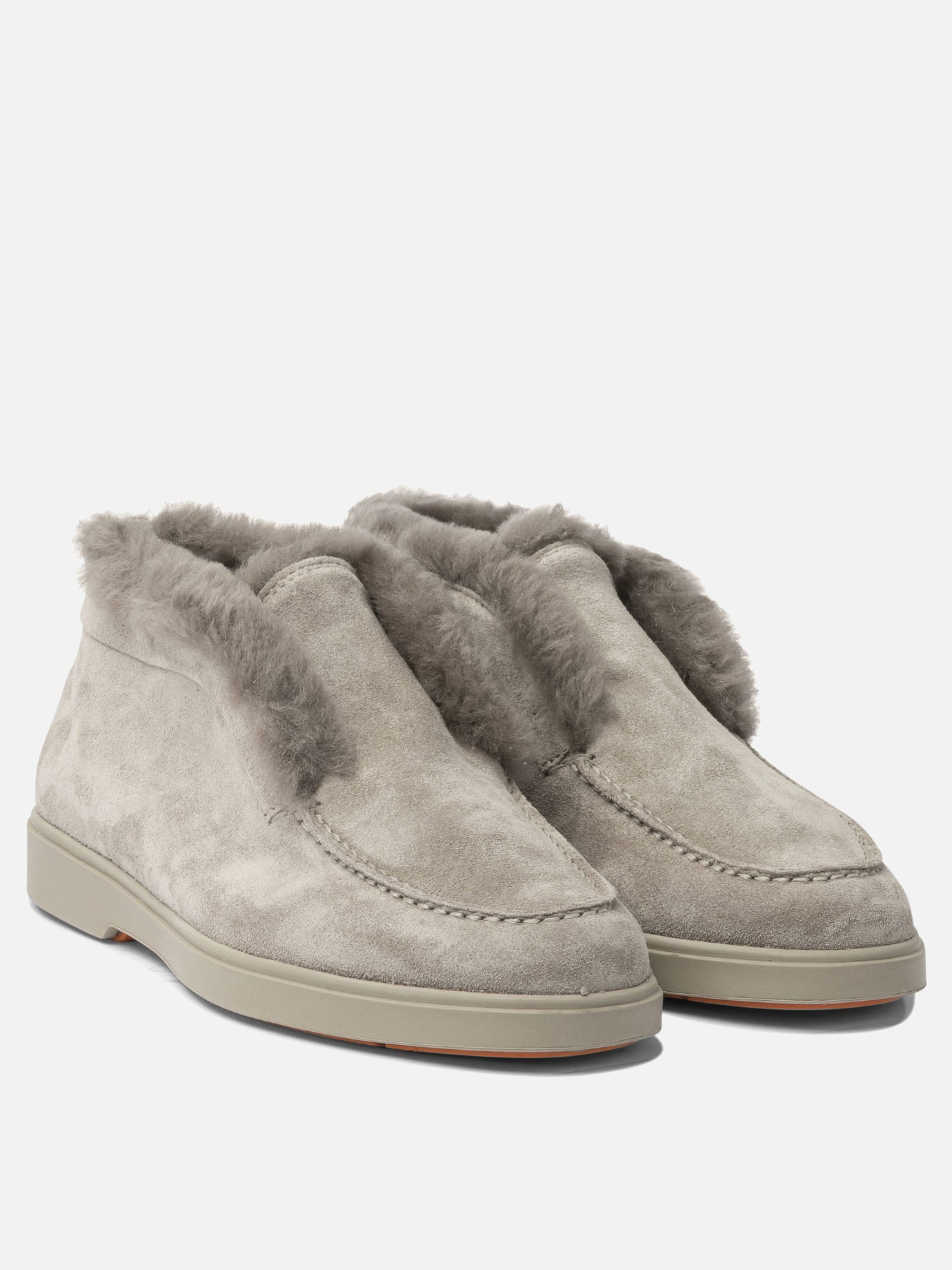 Loafers 100% calf leather - 100% rubber  Grey - Santoni Women | PDP | VIETTI Online Store | thumbnail_2