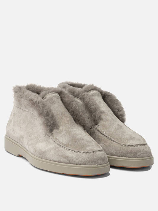 Loafers 100% calf leather - 100% rubber  Grey - Santoni Women | PLP | VIETTI Online Store | 2
