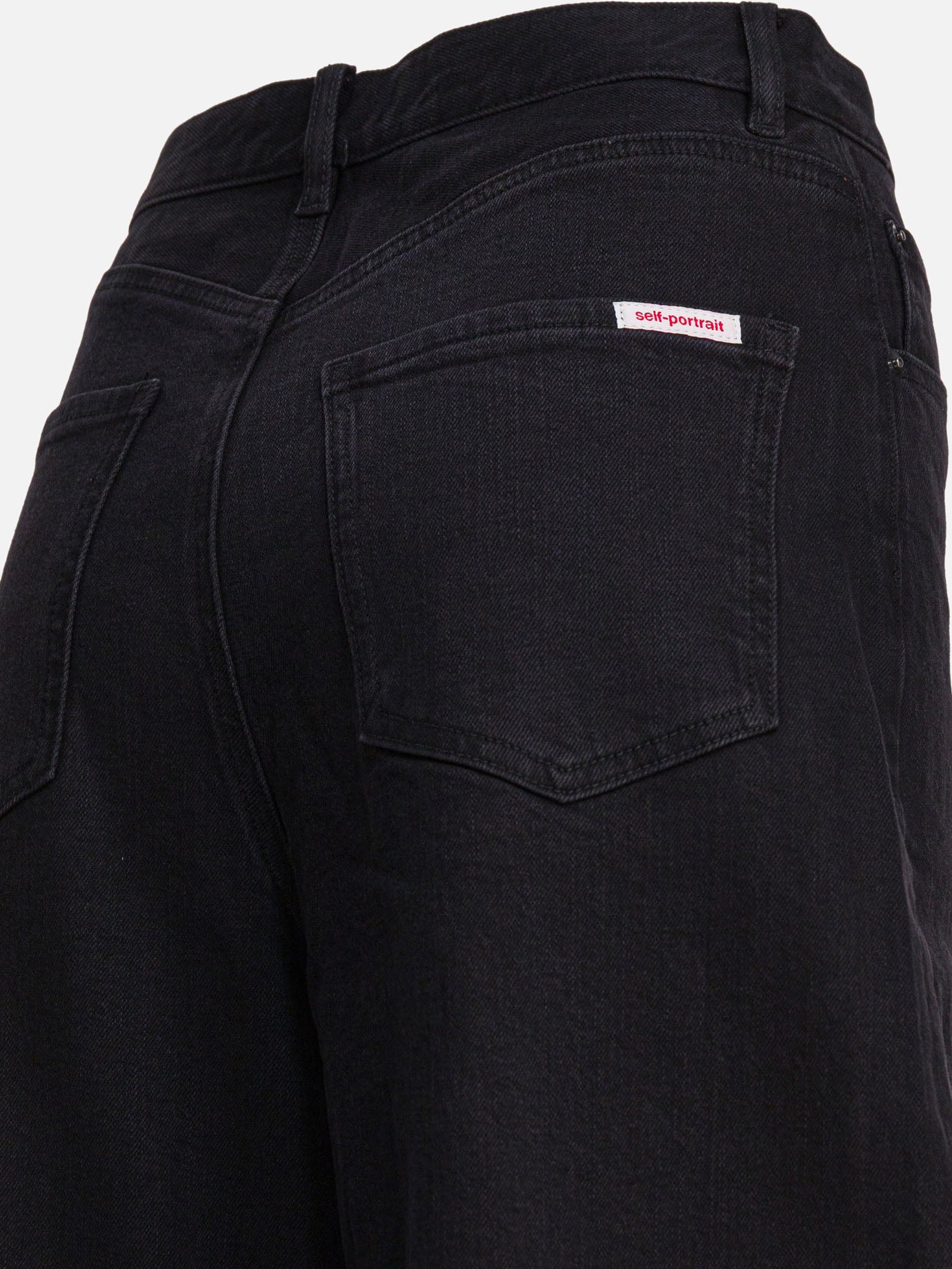 Wide-leg jeans Solid colour  Black - Self-portrait Women | PDP | VIETTI Online Store | Zoom-Modal_4

