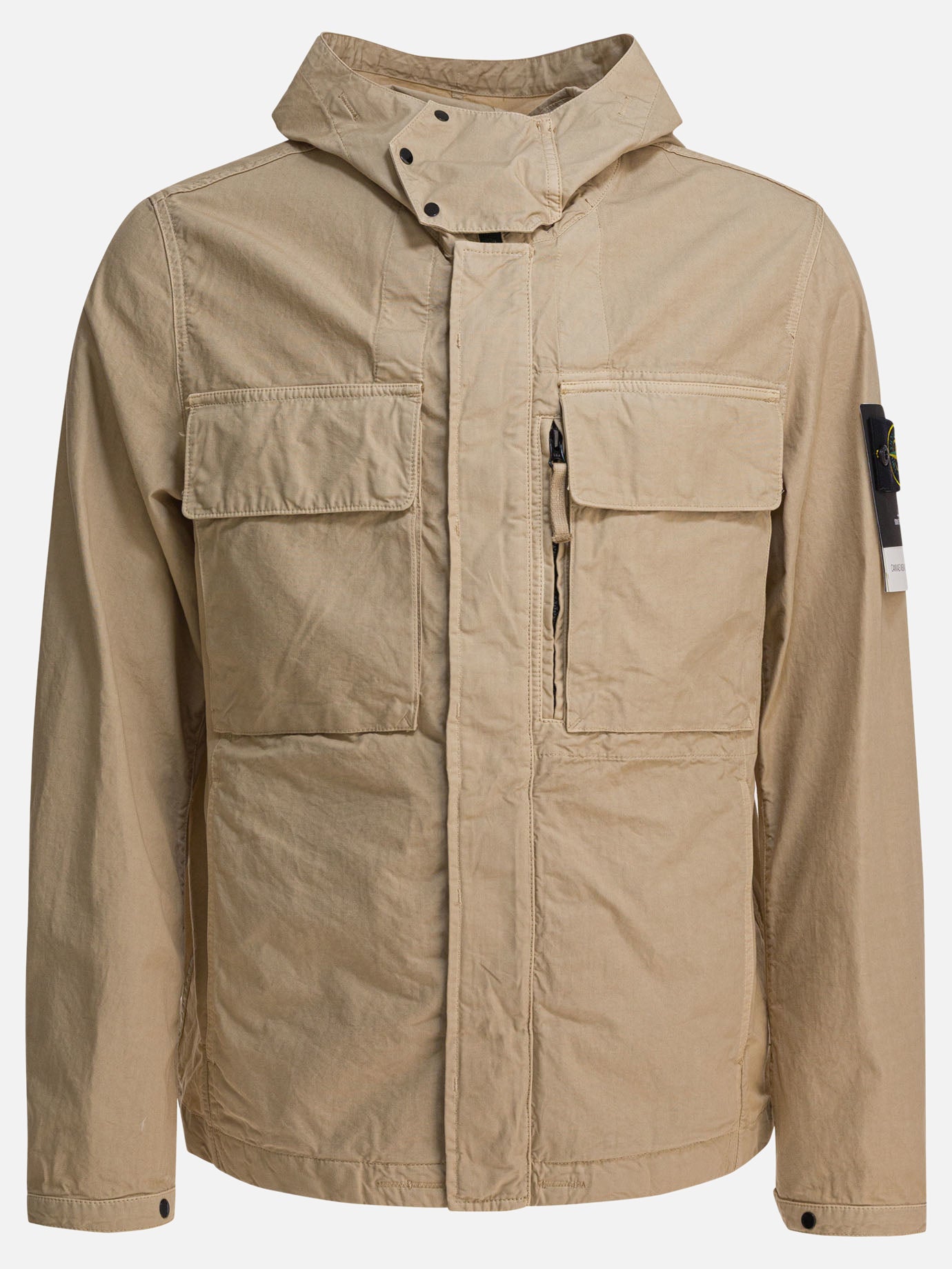 Quilted & Utility Jackets Logo  Beige - Stone Island Men | PDP | VIETTI Online Store | thumbnail