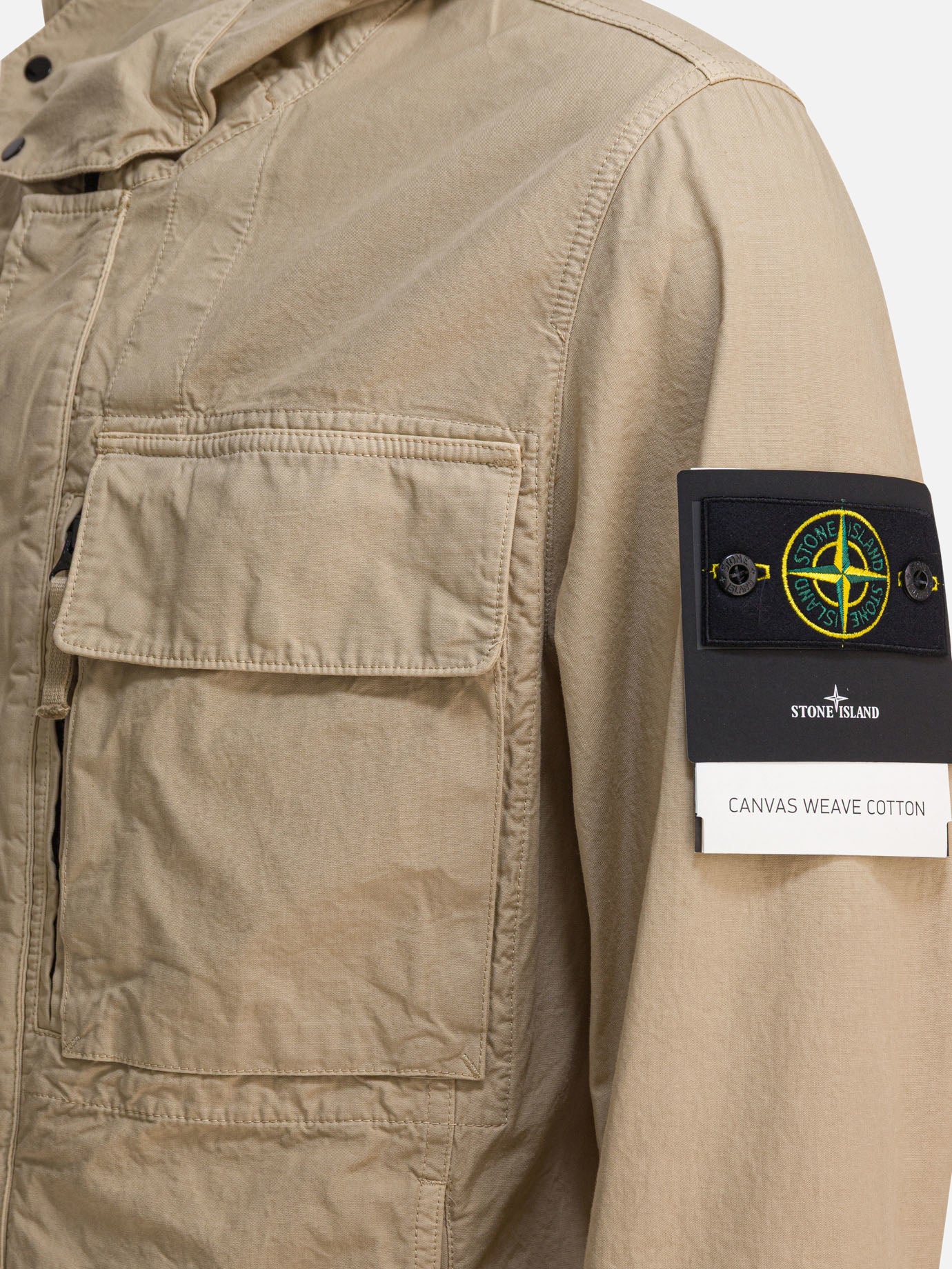 Quilted & Utility Jackets Logo  Beige - Stone Island Men | PDP | VIETTI Online Store | thumbnail_4
