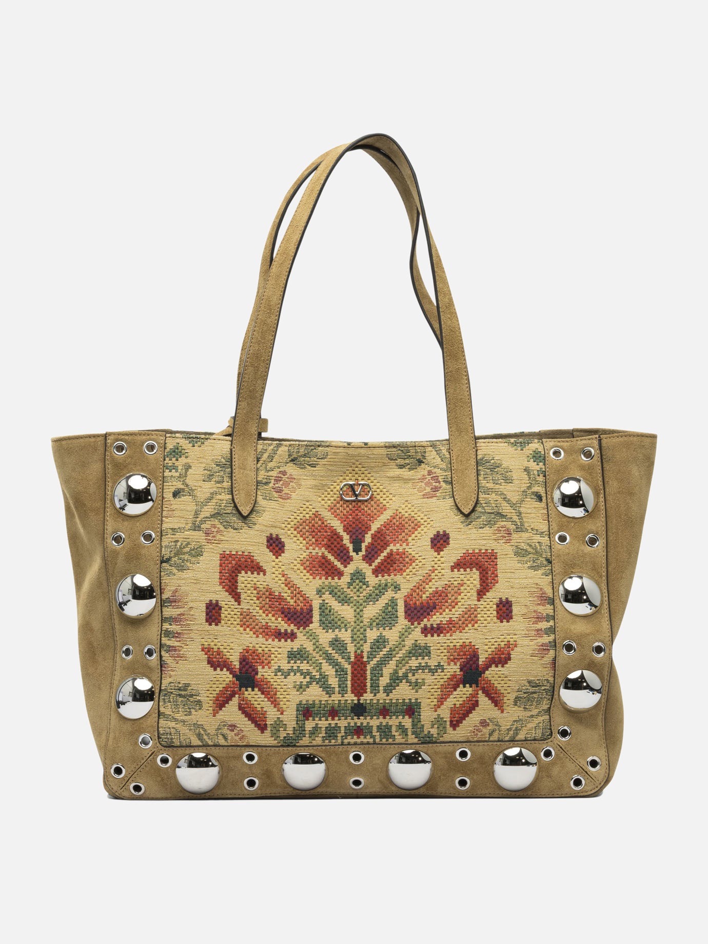 Large bags Embroidered  Beige - Valentino Garavani Women | PDP | VIETTI Online Store | thumbnail