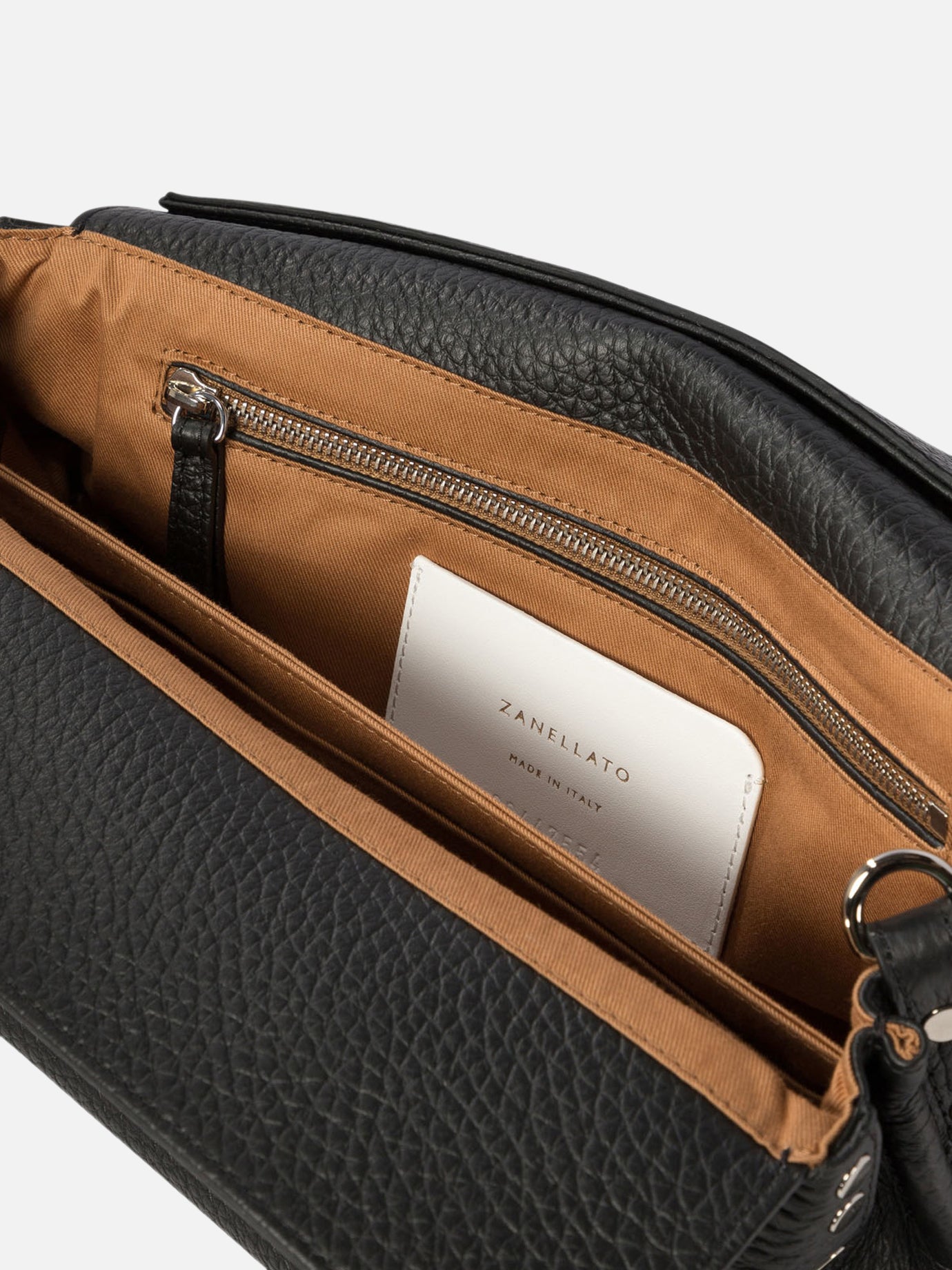 Medium bags 100% cow leather - 100% cotton  Black - Zanellato Women | PDP | VIETTI Online Store | thumbnail_5